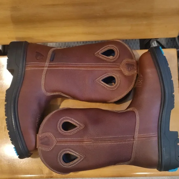 Steel Blue Heeler men's 8.5 cowboy style steel toed work boots 813945 brown - Picture 4 of 15